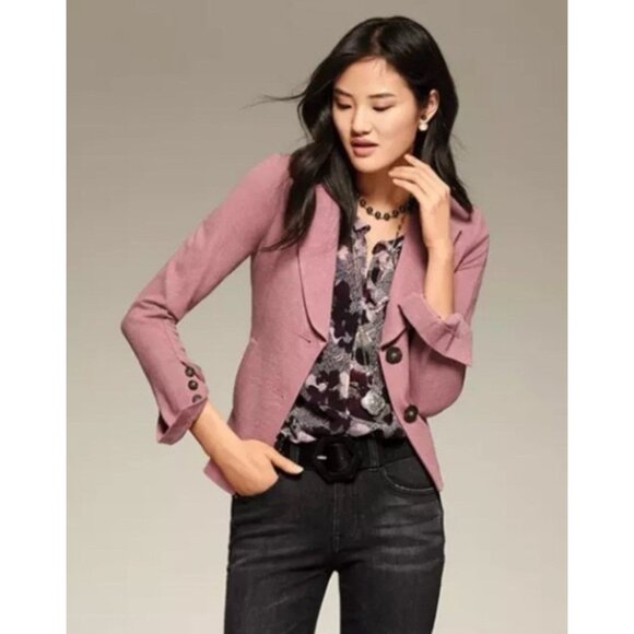 CAbi #3550 Applaud Jacket Blazer Pink Light Coat Women's Size 8 Preppy Classic - Picture 1 of 11